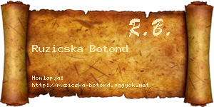 Ruzicska Botond névjegykártya